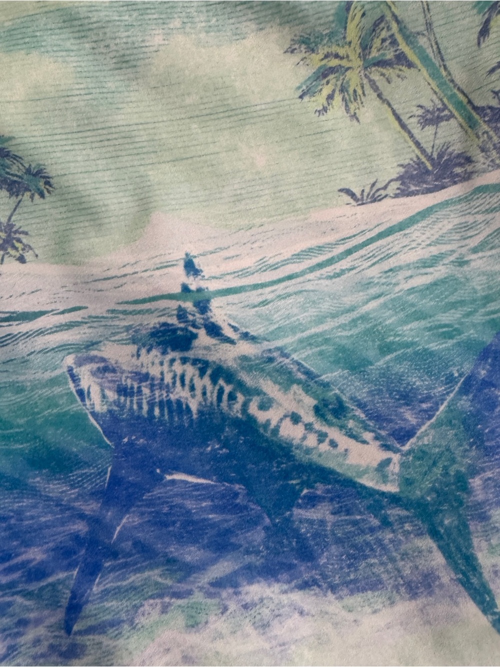 OshKosh Bgosh Mint Green Tropical Print Swim Trunks Sz 12/12A - Picture 7 of 8